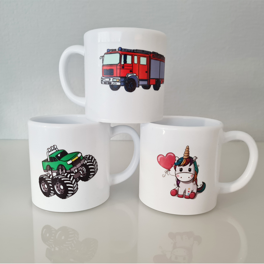 Tasse für Kinder / Kinder-Tasse aus Kunststoff inkl. Druck