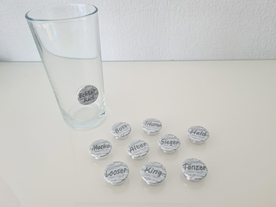 PROST-it Glasmarkierer Set "Männer I" für Gläser oder Flaschen