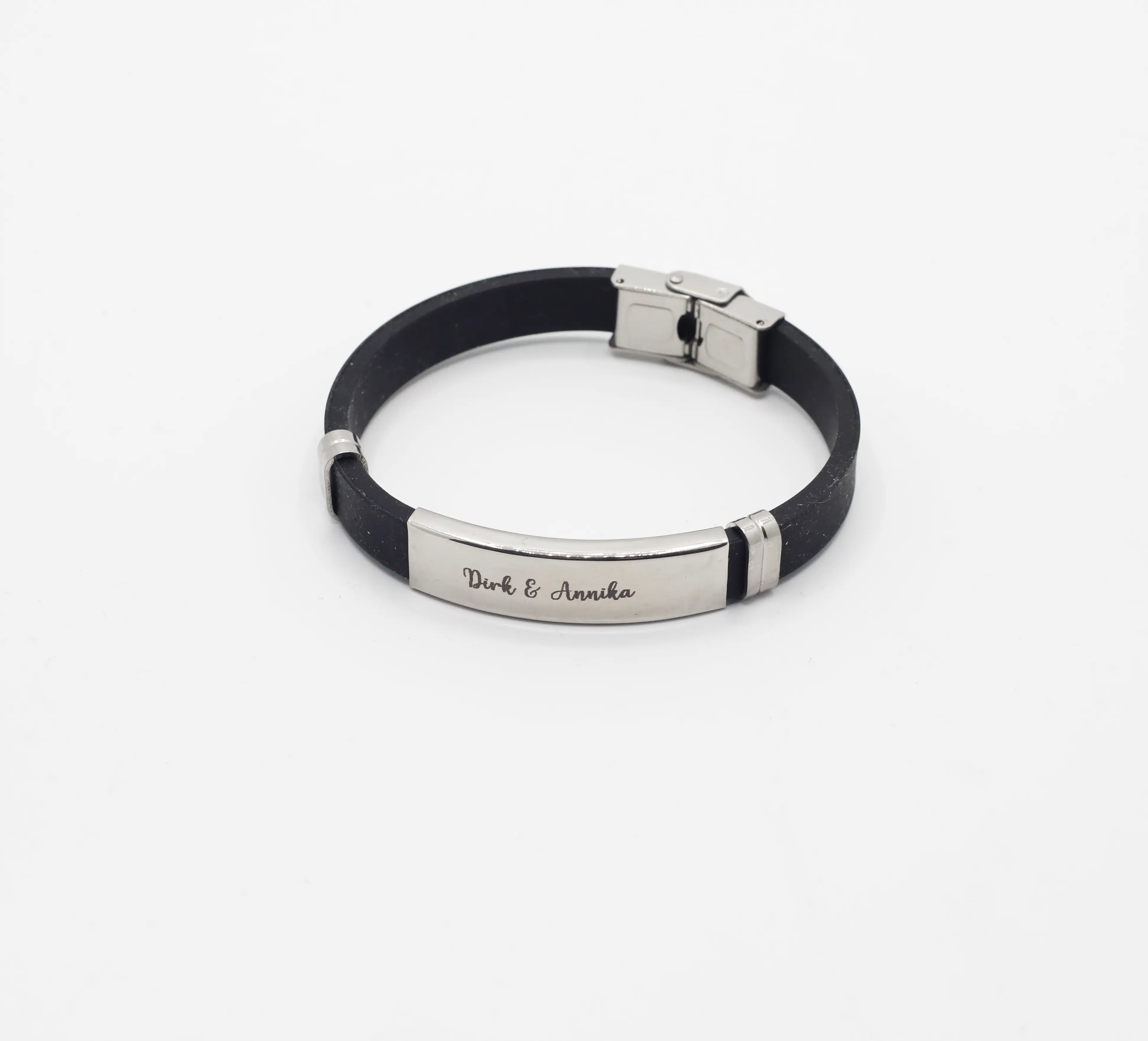 Armband mit Gravur und Verschluss / personalisiertes Armband mit Name oder Datum für Erwachsene / personalisiertes Armband für Allergiker